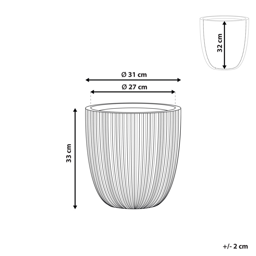 Vaso per fiori Fioriera alta in poliresina beige 33 x ø 31 cm Accessori per arredamento per interni e interni moderni e minimalisti