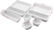 Set di 8 Divisori di Alimentazione in Rettifica / Organizzatori di Scatole - Bianco - Per Cucina, Ufficio e Trucco