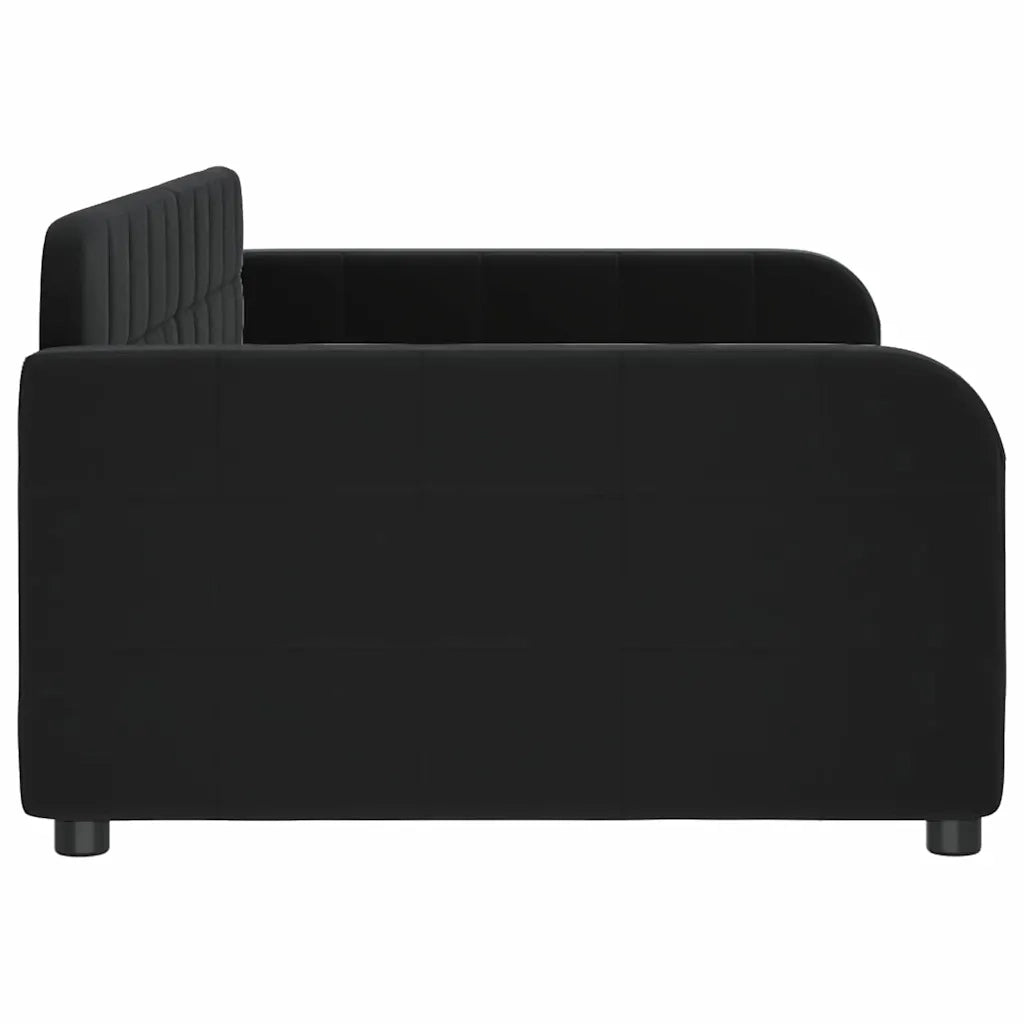 Letto da Giorno Nero 90x200 cm in Velluto
