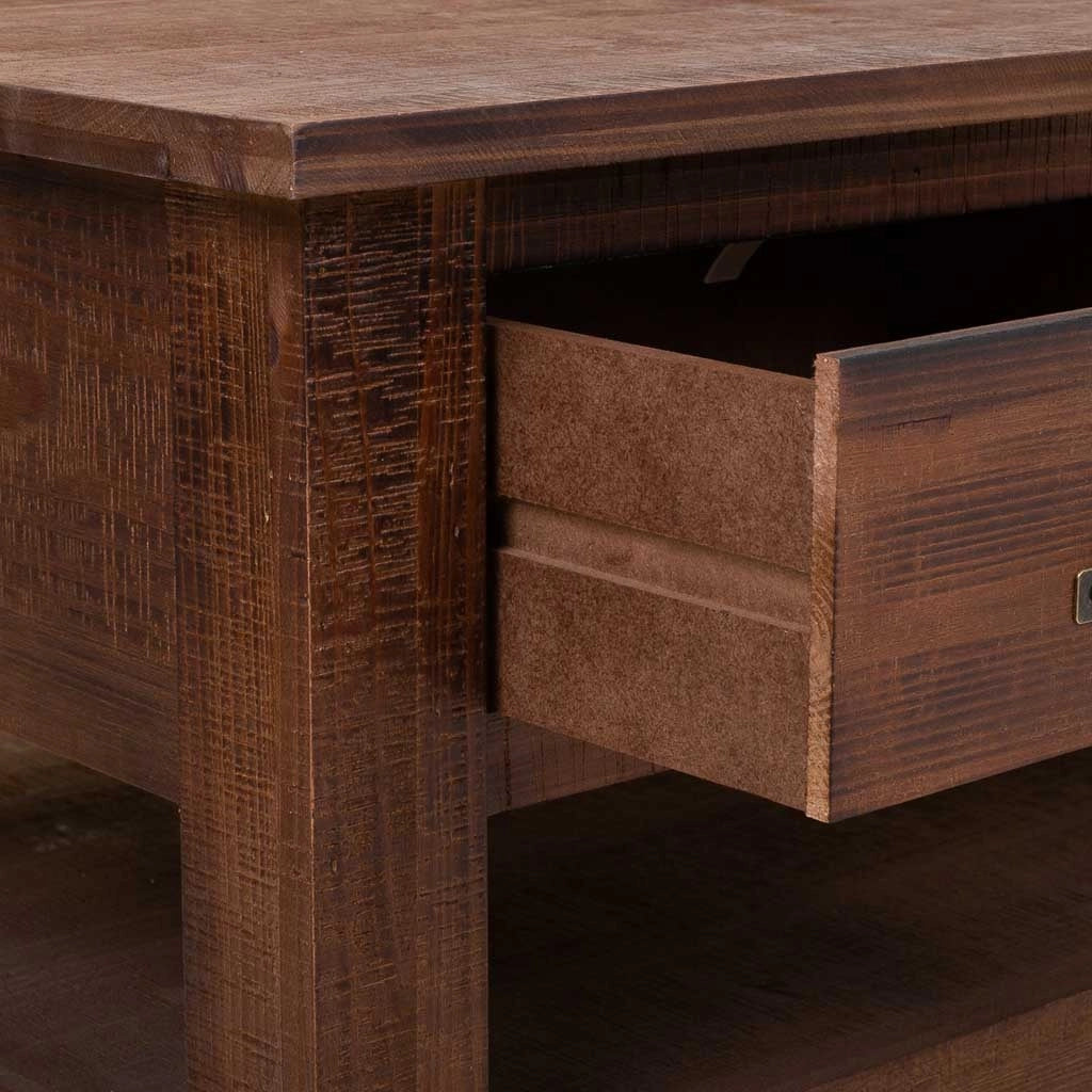 Tavolino in legno marrone 120x66x48h