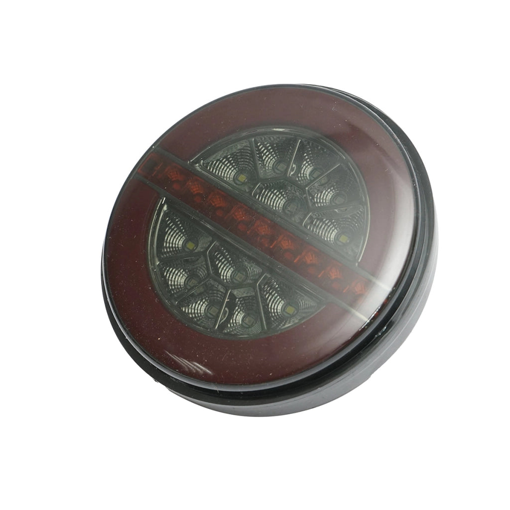 Fanale posteriore rotondo LED NEON fumè 12-24V con 4 funzioni 140x35mm Breckner Germany