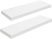 Set di pareti da appendere, levitanti, con 2 elementi, 60 x 20 x 3,8 cm, con supporti invisibili, per bagno, camera da letto, cucina, ufficio, soggiorno.