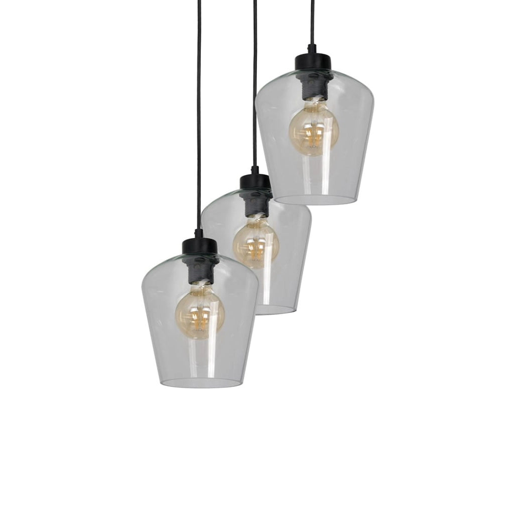 Lampadario sospeso Santiago Milagro 3xE27 60W nero