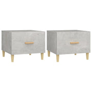 2 pz Tavolini salotto | Tavolino da caff¨¨ | Tavolino da Soggiorno Grigio Cemento 50x50x40 Legno Multistrato