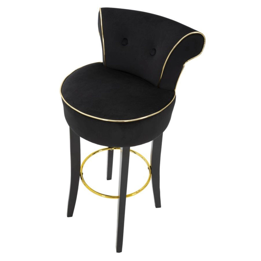 Sgabello Alto VKH442, Nero, Metallo, 46x48x96 cm