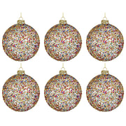 Palline di Natale in Vetro con Pietre Colorate Kleis Multicolor Diametro: 80 mm