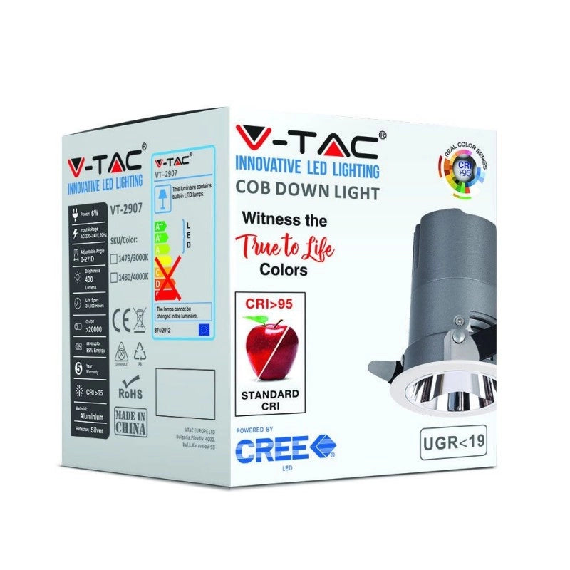 6W LED CoB Hotel Downlight 24'd 4000k CRI> 95