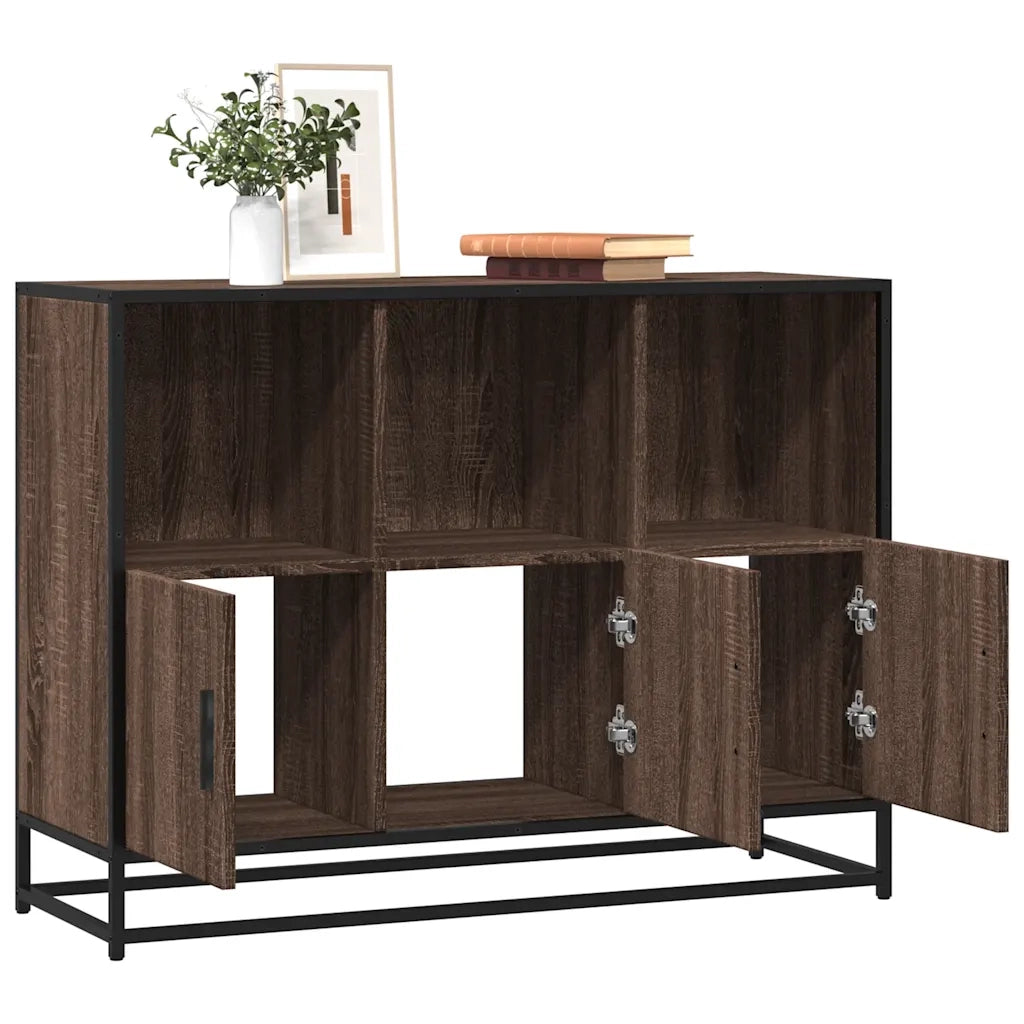 Credenza Rovere Marrone 100x35x76 cm in Legno Multistrato