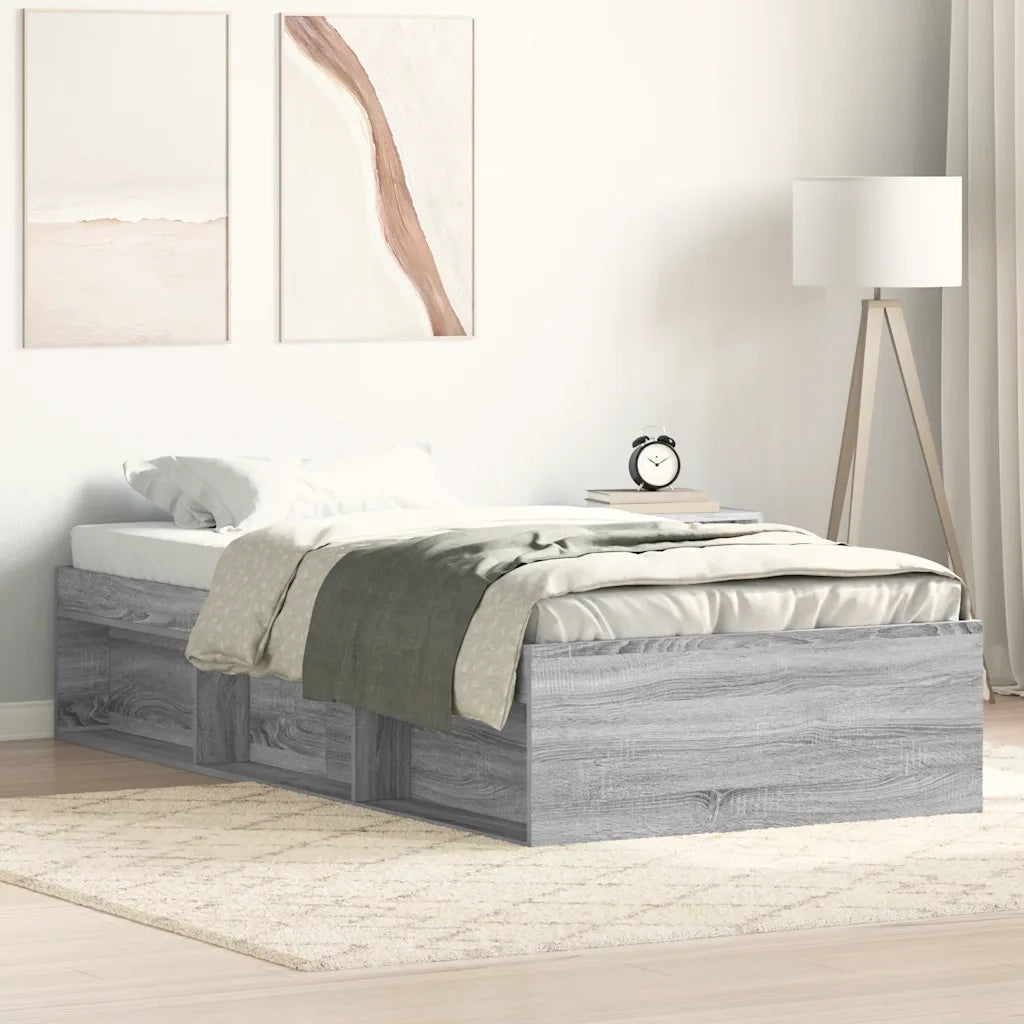 Letto singolo | Letto per adulti | Giroletto Grigio Sonoma 100x200 cm