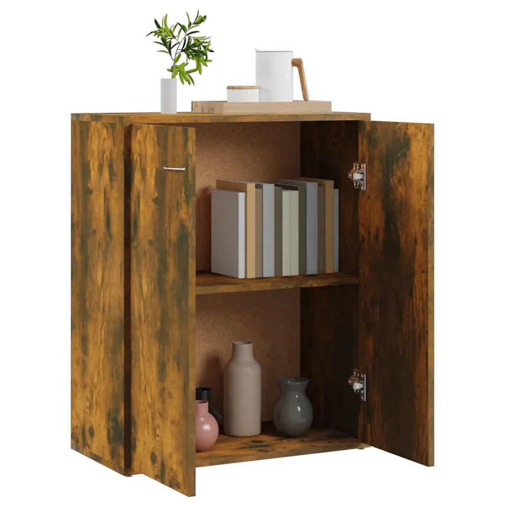 Credenza Rovere Fumo 60x30x75 cm in Legno Multistrato 815378