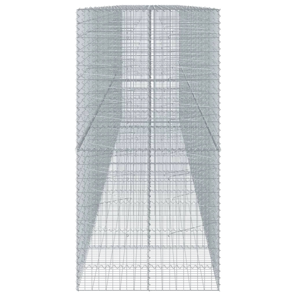 Gabbione recinto a gabbia muro di contenimento con coperchio 850 x 100 x 200 cm ferro zincato argento 02_0040208