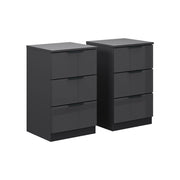 Vicco Comodino Nero lucido con cassetti