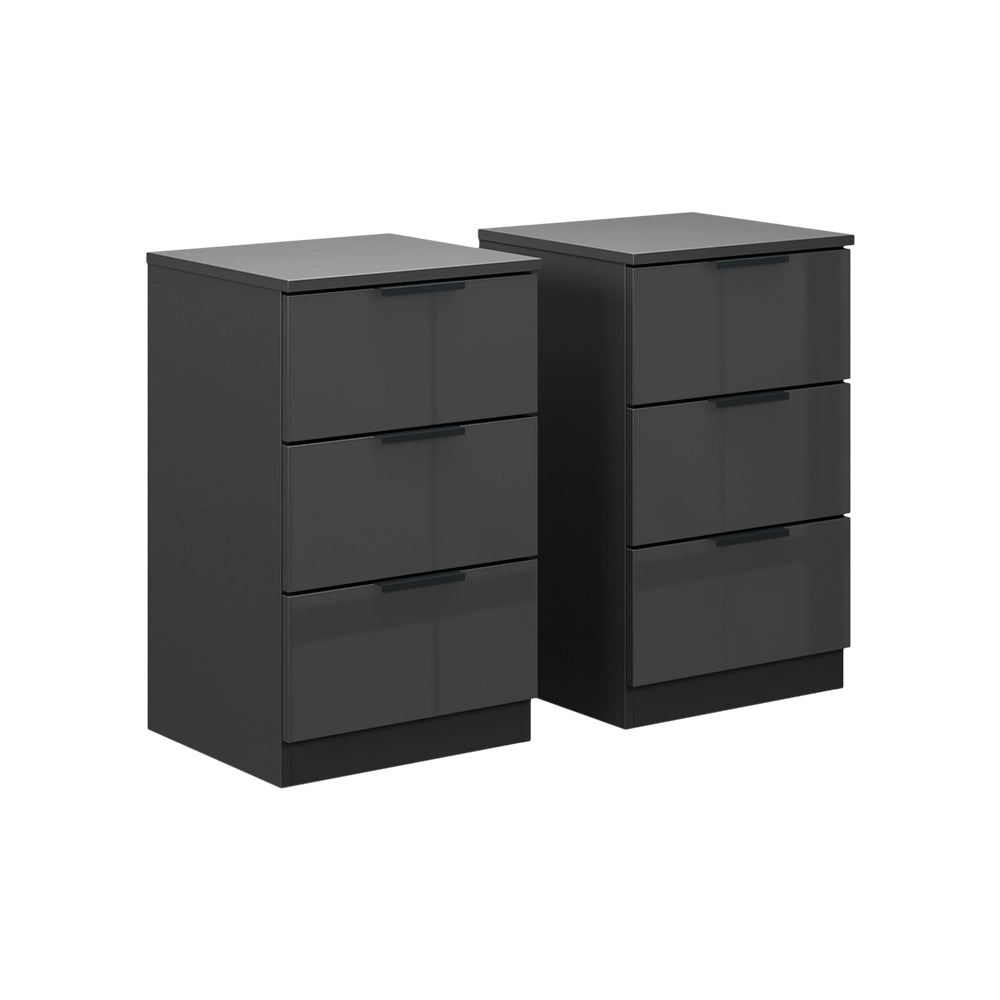 Vicco Comodino Nero lucido con cassetti