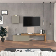 WHOUS Parete attrezzata Chronos set soggiorno tortora opaco e rovere 180/290x40 cm