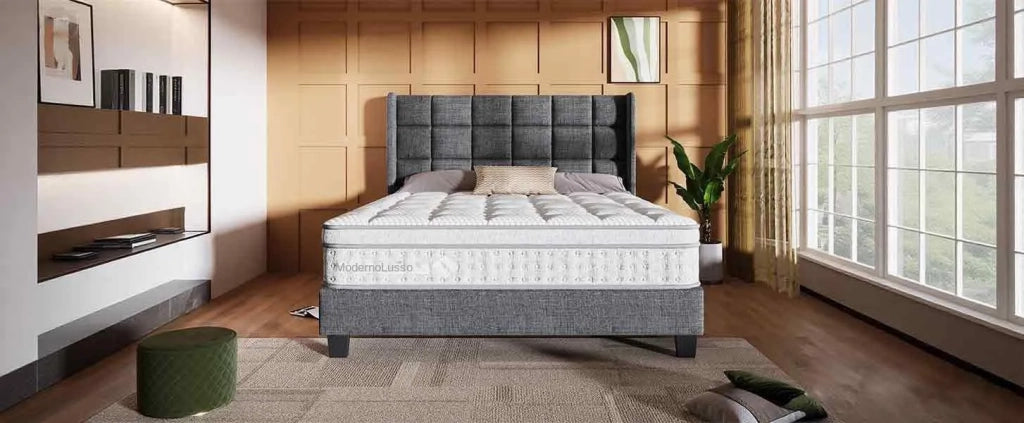 Materasso Ibrido a Molle Insacchettate 7 Zone e Waterfoam Rigidità H3 140x190x25 cm; Bianco