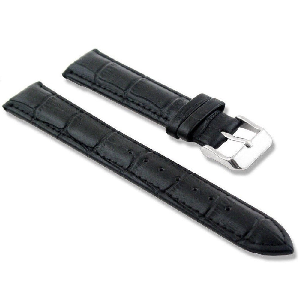 Trade Shop - Cinturino In Pelle Universale Ricambio Per Orologio Larghezza 18mm Nero -