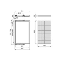 Kit Cassetto Organizzatore e Telaio per Armadio 800 mm in Alluminio e Plastica Emuca Grigio Pietra