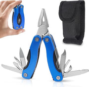 Tang multifunzionale 11 in 1 con contenitore - acciaio inossidabile pieghevole - set di bit per chiavi a pozzo - forbici - borsa portatile - attività all'aperto.