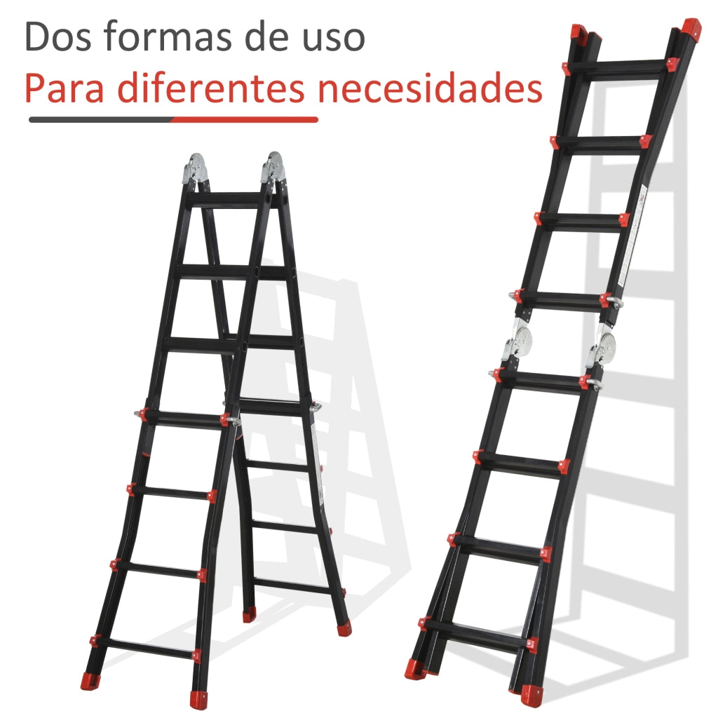 Scala Telescopica Alluminio Pieghevole ¨C Zephmum ¨C 4 m 8 Gradini 150 kg