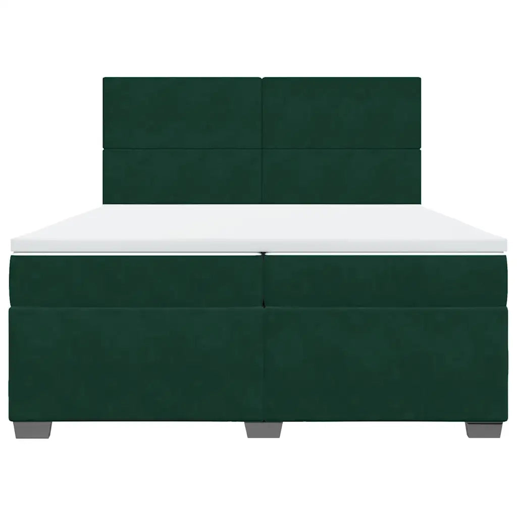 Giroletto a Molle con Materasso Verde Scuro 200x200 cm Velluto 3293299