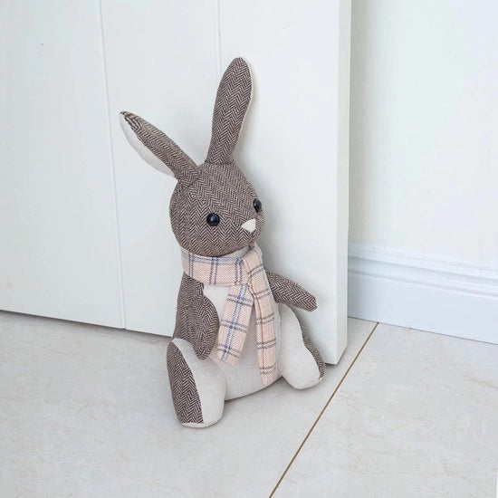 Decorativa deurstopper per casa e ufficio, conosciuto come coniglio, deurstopper con spazio interno pesante riempito di tessuto, deurstopper animale decorativo per pavimento.