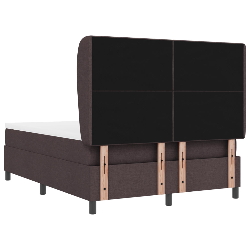 Letto Box Spring con Materasso - Marrone Scuro, 160x200 cm Tessuto