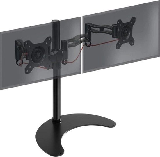 Beugolo per Doppio Monitor - Design Indipendente - Per Schermi LED/LCD 13”-27” - Altezza Regolabile