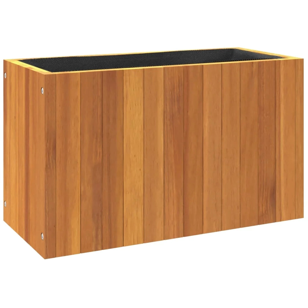 Vassoio per fioriera aiuola rialzata piante fiori terrazza giardino 59 x 27,5 x 35 cm legno massello di acacia marrone 02_0037687