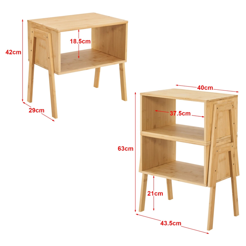 Set di due comodini in bambù 42 x 43,5 x 29 cm finitura naturale 03_0007100