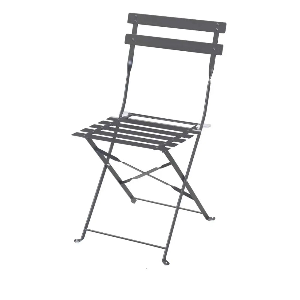 Sedia da giardino pieghevole in metallo grigio antracite