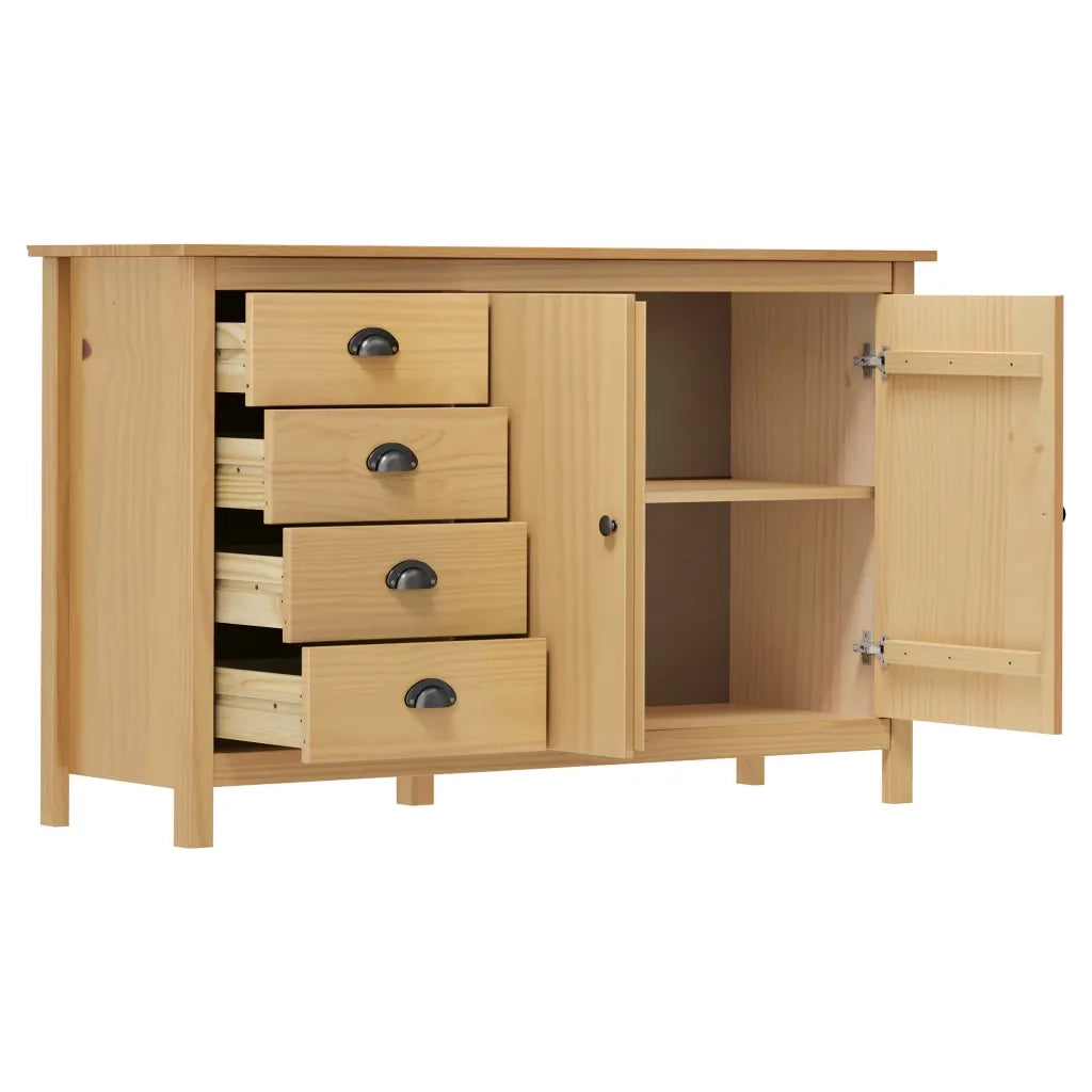 Credenza Hill Marrone ambra 130x40x80 cm in Legno di Pino 288931