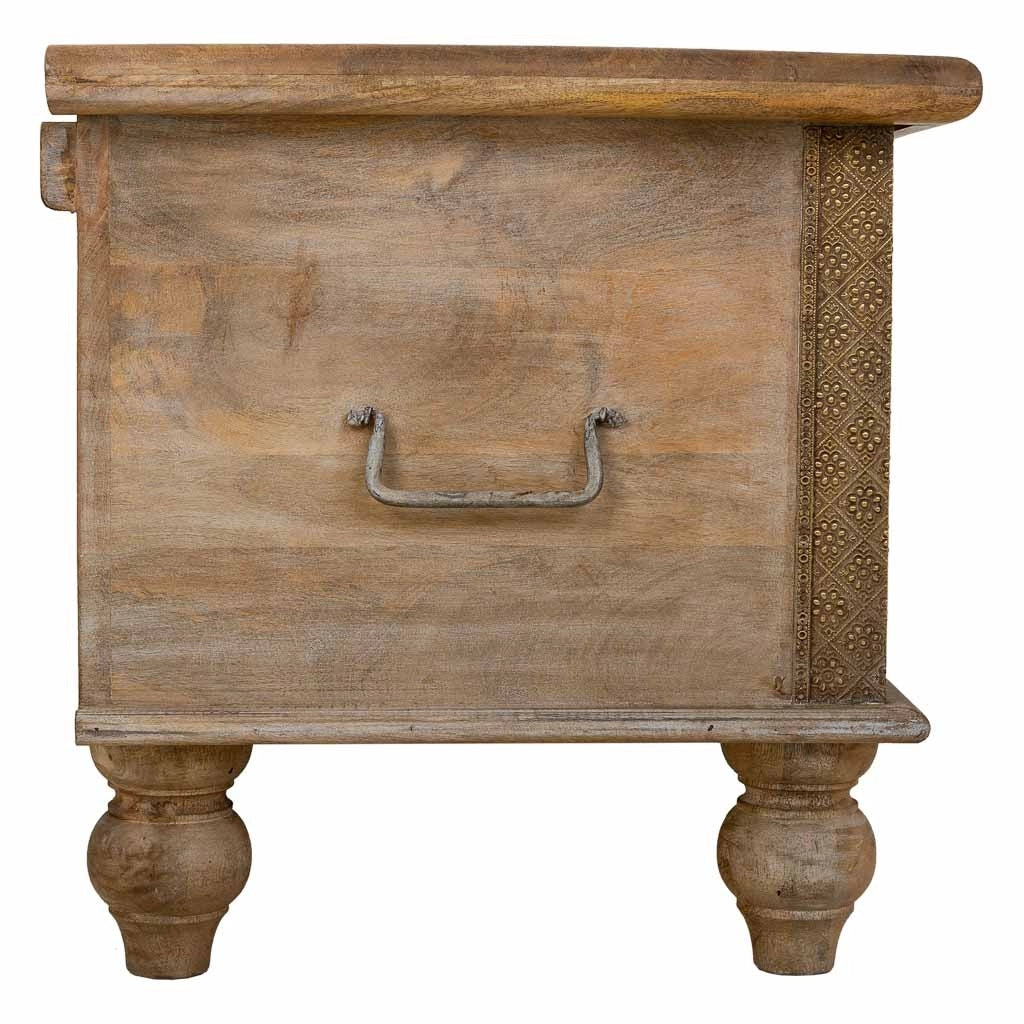 Bauletto in legno intagliato artigianale, 150x45x46h cm