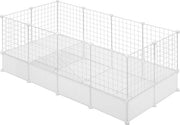 Recinzione per Animali da Compagnia - Per Cani, Gatti e Altri Animali da Casa - Pannelli di Recinzione, Recinzione per Cani - Plastica e Metallo - Bianco