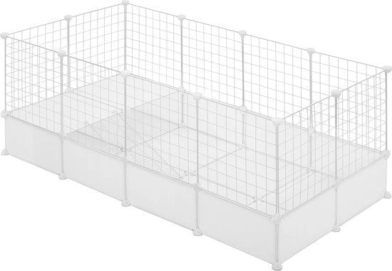 Recinzione per Animali da Compagnia - Per Cani, Gatti e Altri Animali da Casa - Pannelli di Recinzione, Recinzione per Cani - Plastica e Metallo - Bianco