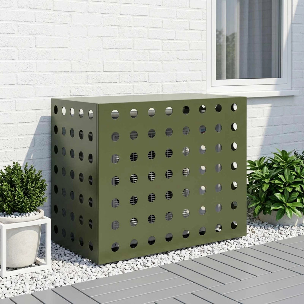 Copertura per condizionatore d'aria Verde Oliva Acciaio 8014132