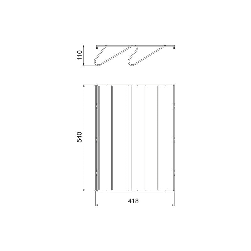 Cassetto in filo metallico per armadi e cabine armadio Quartz, 640mm (M80), Acciaio, Titanio
