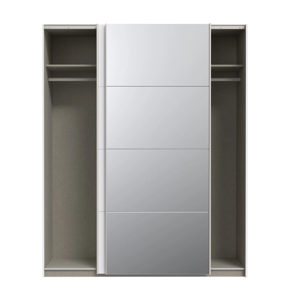 Armadio Elio 2 ante scorrevoli bianco con anta a specchio 170x61x210.5H