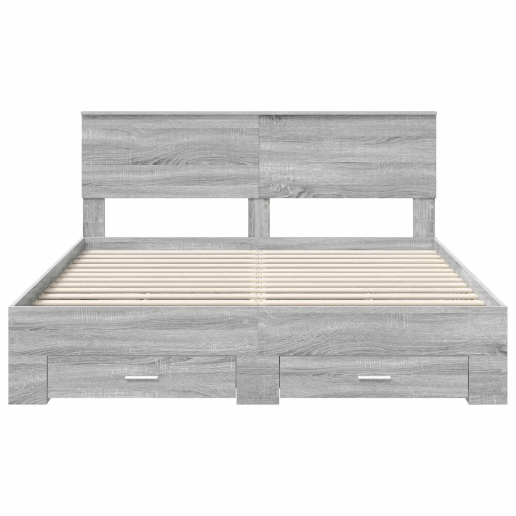 Struttura del letto con testiera Grigio Sonoma 160 x 200 cm 3410875