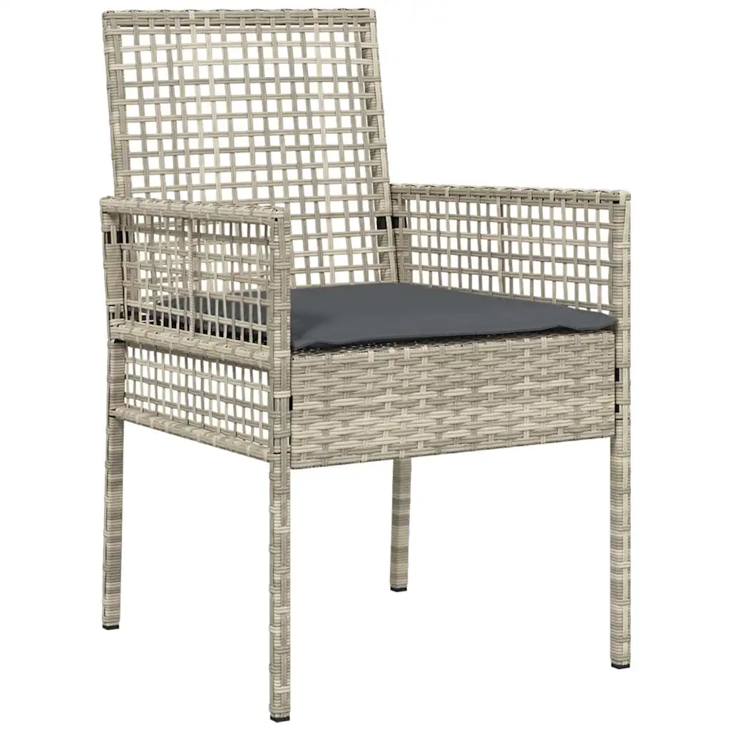 Set da Pranzo per Giardino 5 pcs Grigio chiaro polyrattan