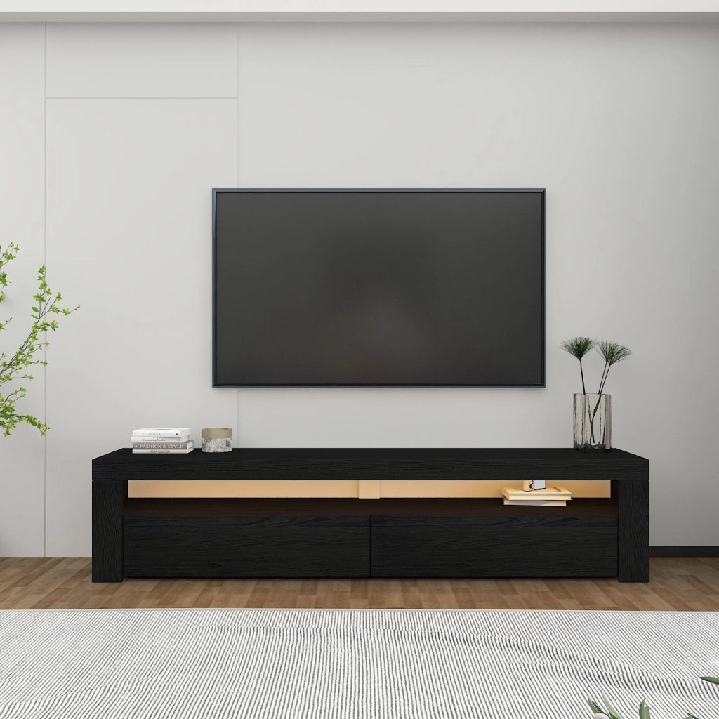 Porta TV in legno "Bati" - 150 x 36 x 46 cm - Nero
