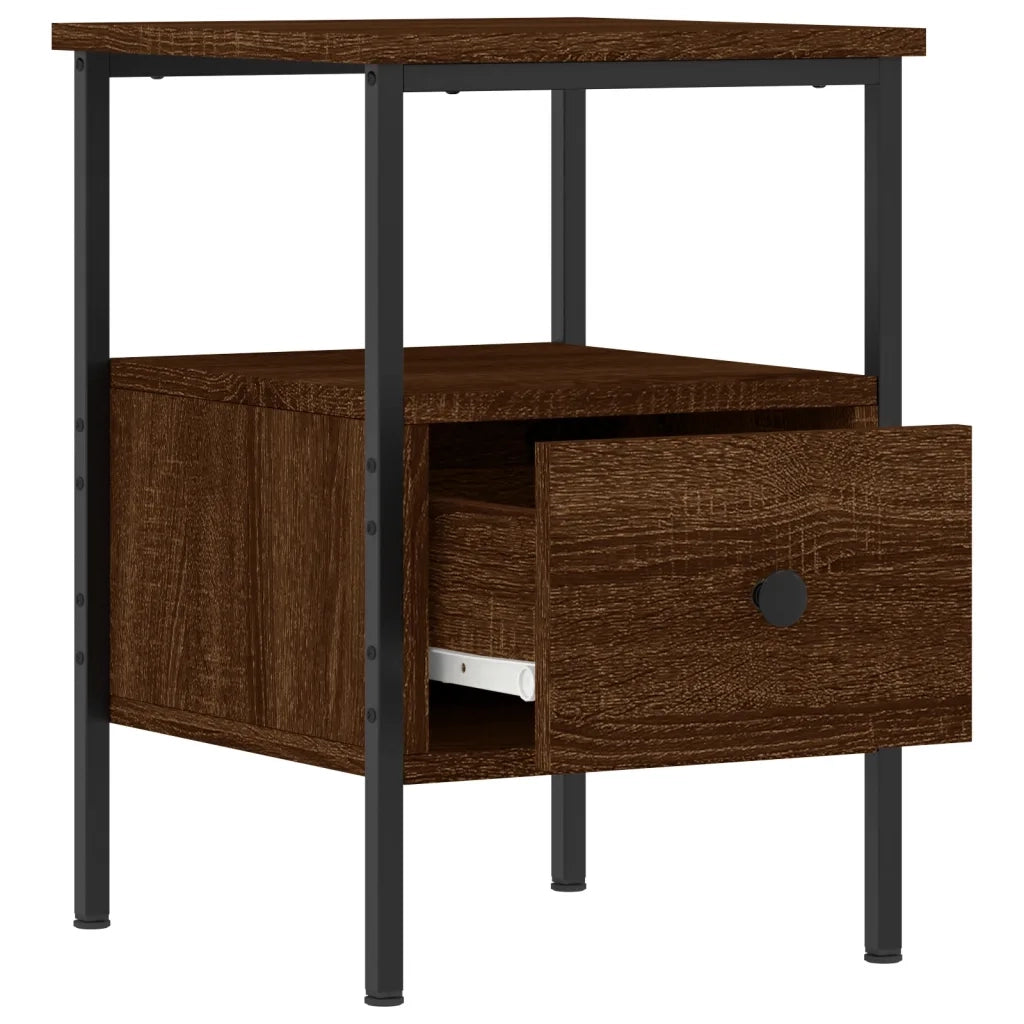 Comodino Rovere Marrone 34x35,5x50 cm in Legno Multistrato 826051