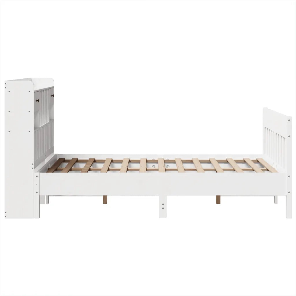 Letto senza Materasso Bianco 135x190 cm Legno Massello di Pino 3323276