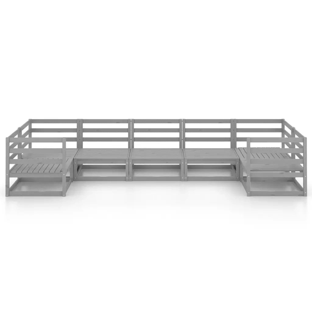 Set Divani da Giardino 7 pz in Legno Massello di Pino cod mxl 37367