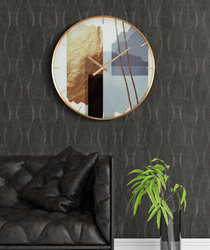 Orologio da Parete Motif 5x60x5 cm in Vetro MDF e Metallo Multicolor