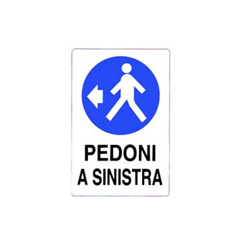 Cartello di informazione pedoni a sinistra cm 50x70