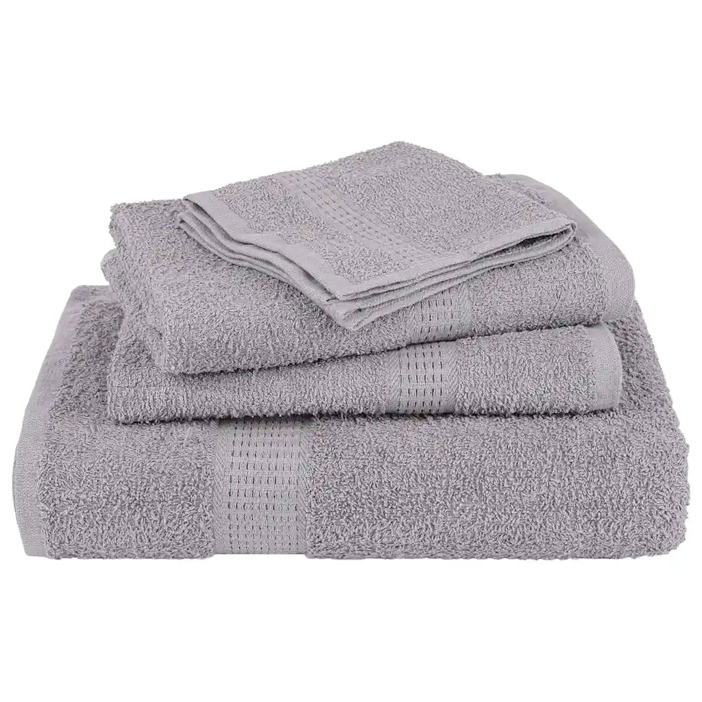 Set Asciugamani 8 pz Grigio 360 gsm 100% Cotone