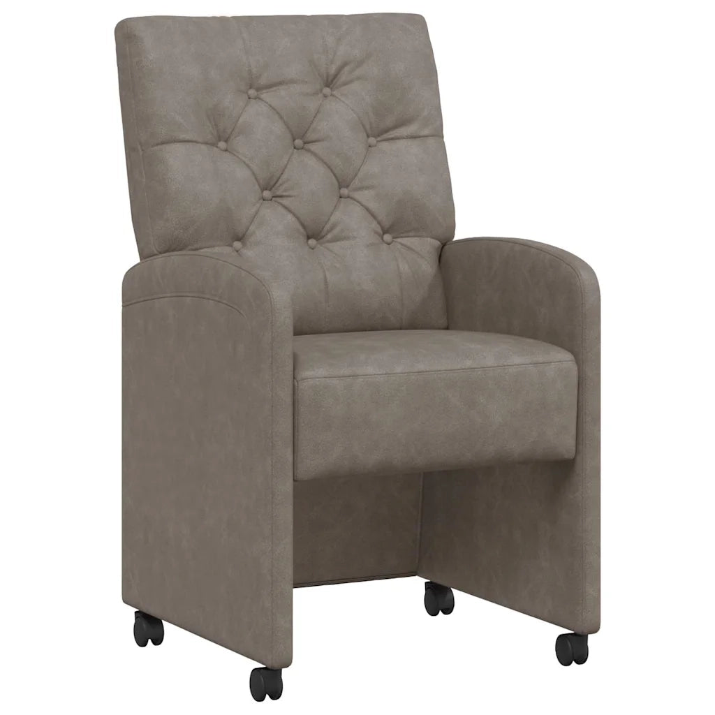 Sedie da Pranzo con Ruote 2 pcs Grigio 58 x 67 x 97 cm 42017859