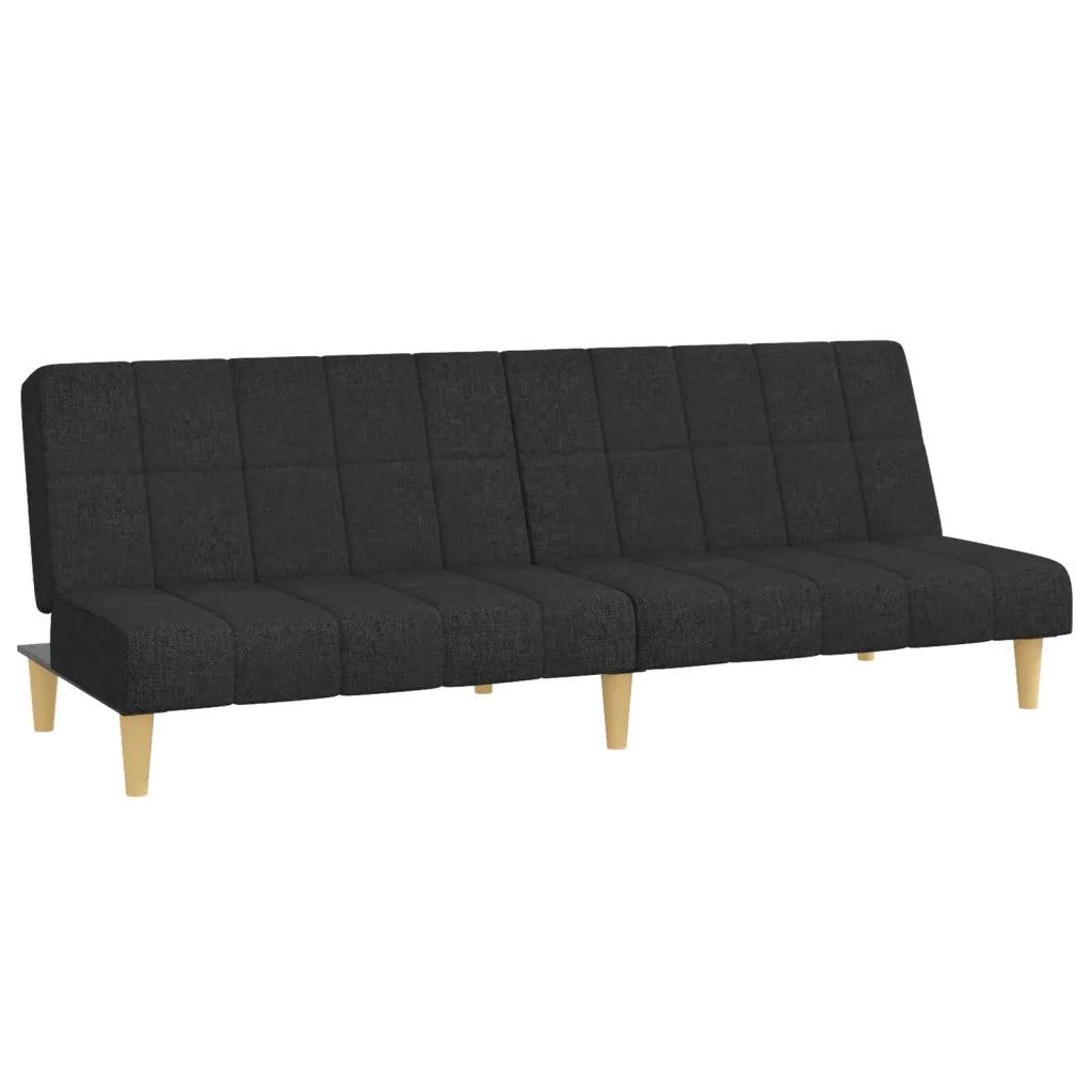 Divano Letto a 2 Posti Nero in Tessuto 375828