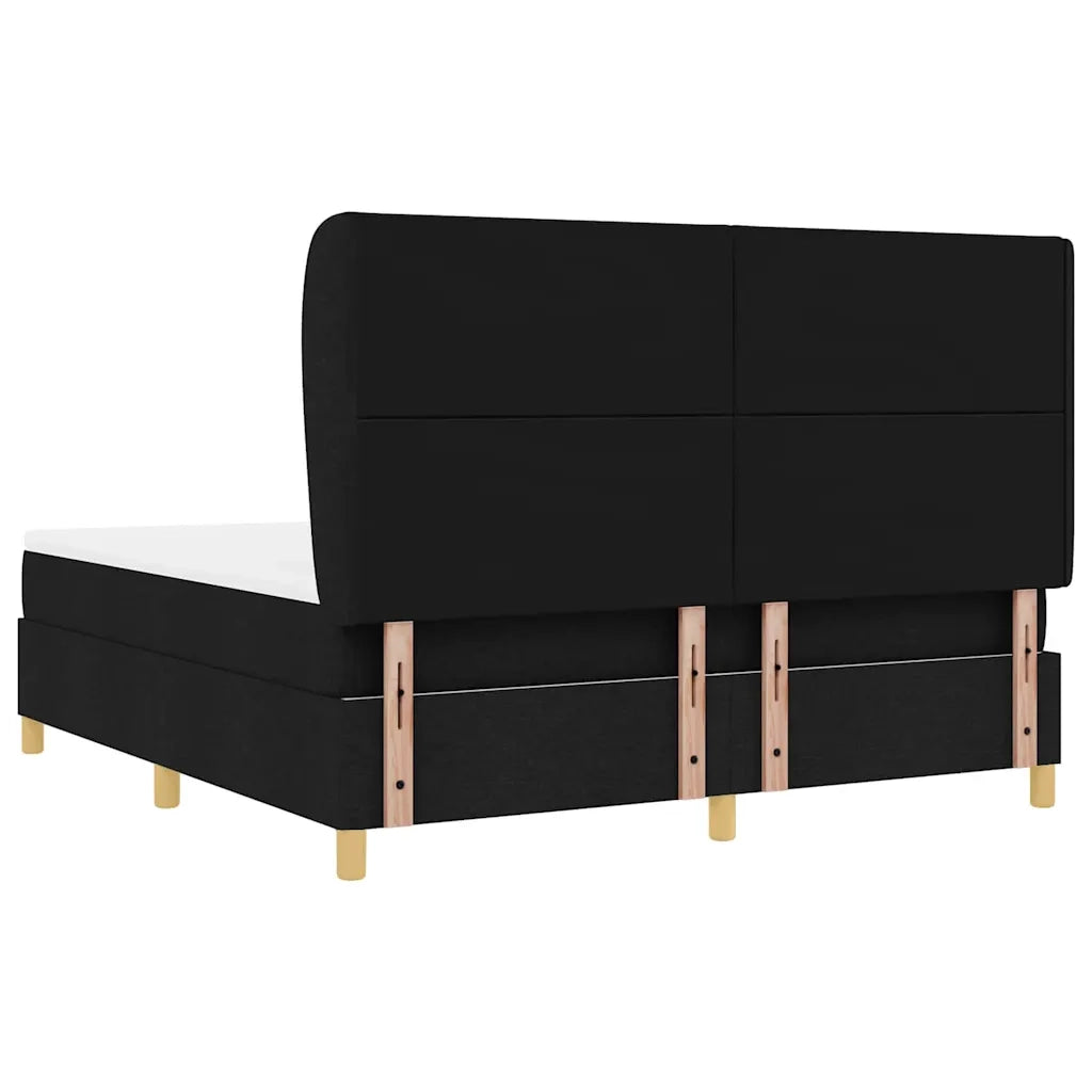 Letto a molle con testiera Nero 200 x 180 cm Tessuto 3340832