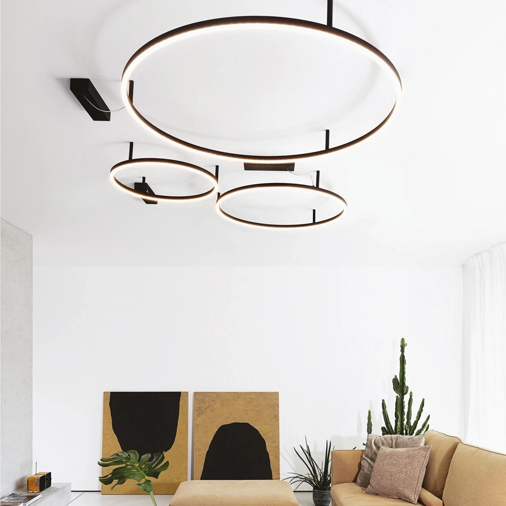 Plafoniera Moderna Oracle Alluminio-Materie Plastiche Nero Led 38W 3000K